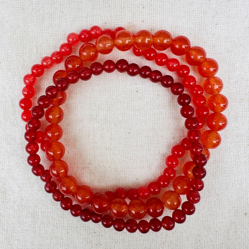 Wealth generator crystal bracelet set of 3. Chakra crystals.